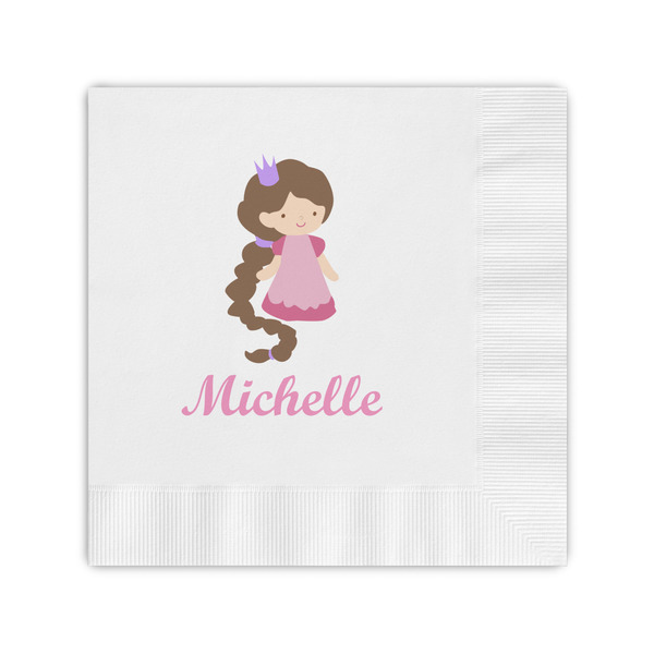 Custom Princess Print Coined Cocktail Napkins (Personalized)