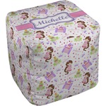 Princess Print Cube Pouf Ottoman - 13" (Personalized)