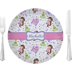 Princess Print 10" Glass Lunch / Dinner Plates - Single or Set (Personalized)