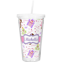 Princess Print Double Wall Tumbler with Straw (Personalized)