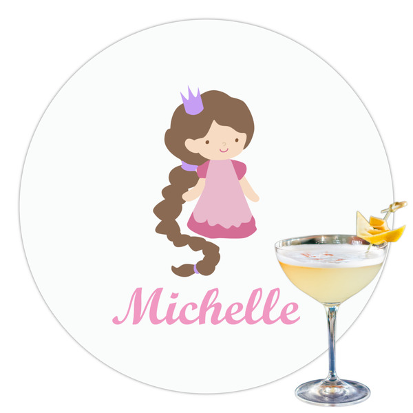 Custom Princess Print Printed Drink Topper - 3.5" (Personalized)