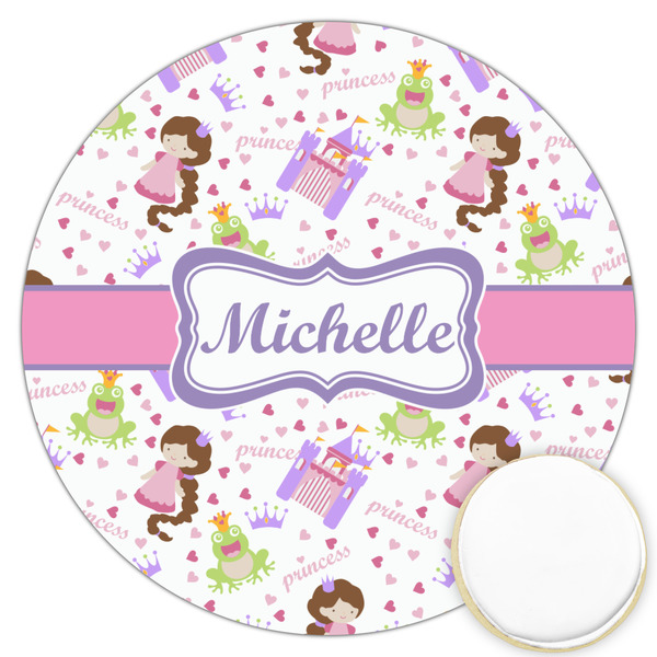 Custom Princess Print Printed Cookie Topper - 3.25" (Personalized)