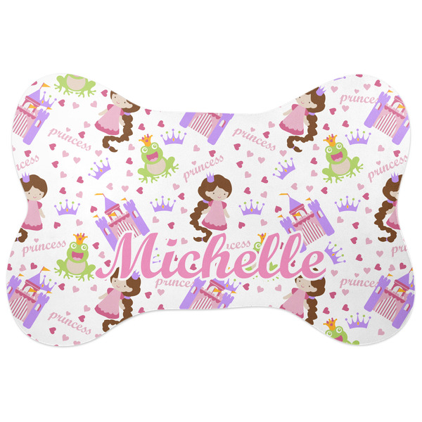 Custom Princess Print Bone Shaped Dog Food Mat (Personalized)