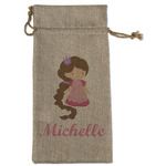 Princess Print Large Burlap Gift Bag - Front (Personalized)