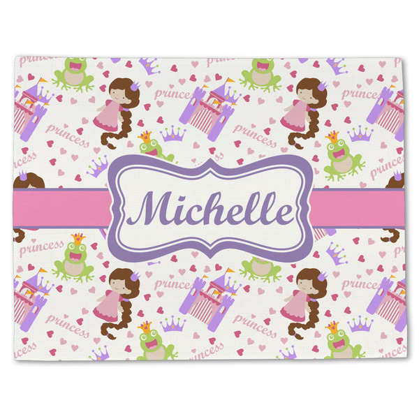 Custom Princess Print Single-Sided Linen Placemat - Single w/ Name or Text