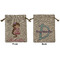 Princess Print Medium Burlap Gift Bag - Front and Back