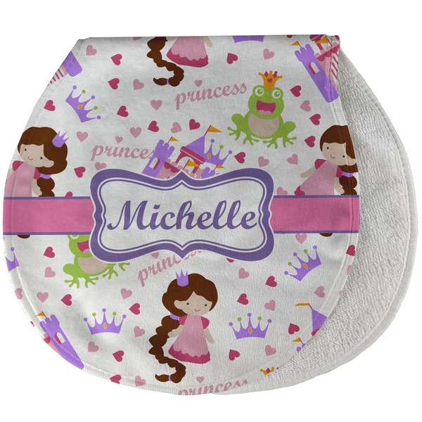 Custom Princess Print Burp Pad - Velour w/ Name or Text