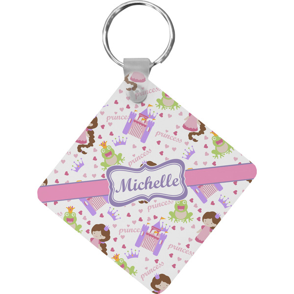 Custom Princess Print Diamond Plastic Keychain w/ Name or Text