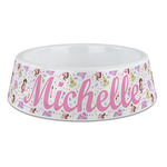 Princess Print Plastic Dog Bowl - Large (Personalized)