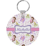 Princess Print Round Plastic Keychain (Personalized)