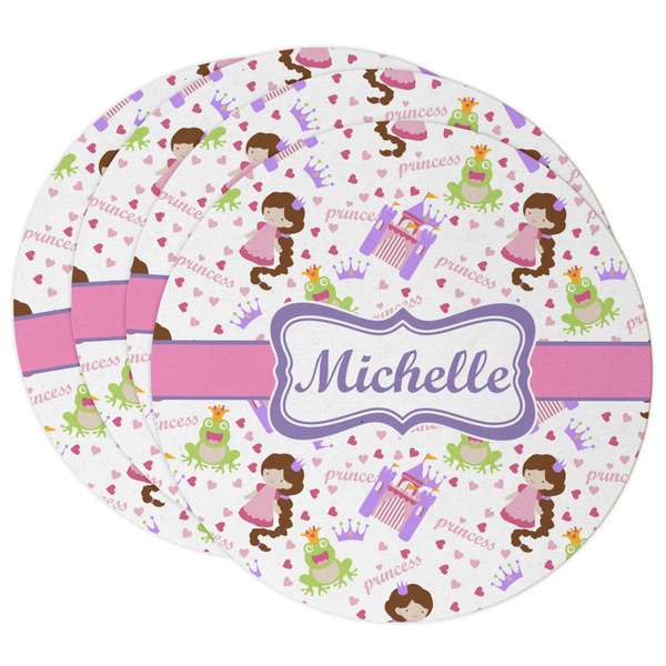 Custom Princess Print Round Paper Coasters w/ Name or Text