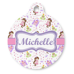 Princess Print Round Pet ID Tag - Large (Personalized)