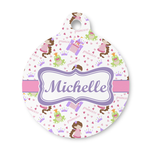 Custom Princess Print Round Pet ID Tag - Small (Personalized)