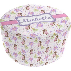 Princess Print Round Pouf Ottoman (Personalized)