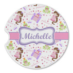 Princess Print Sandstone Car Coaster - Single (Personalized)