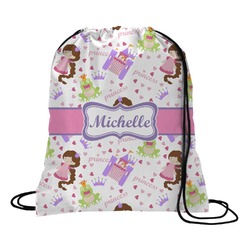 Princess Print Drawstring Backpack - Medium (Personalized)