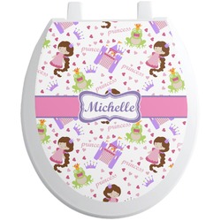 Princess Print Toilet Seat Decal - Round (Personalized)