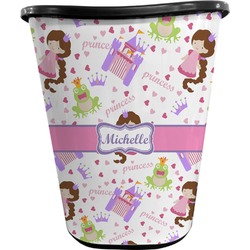 Princess Print Waste Basket - Single Sided (Black) (Personalized)