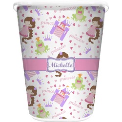 Princess Print Waste Basket - Double Sided (White) (Personalized)