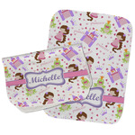 Princess Print Burp Cloths - Fleece - Set of 2 w/ Name or Text