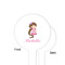 Princess Print White Plastic 4" Food Pick - Round - Single Sided - Front & Back