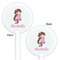 Princess Print White Plastic 5.5" Stir Stick - Double Sided - Round - Front & Back