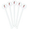 Princess Print White Plastic 5.5" Stir Stick - Fan View