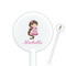 Princess Print White Plastic 5.5" Stir Stick - Round - Closeup