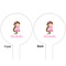 Princess Print White Plastic 6" Food Pick - Round - Double Sided - Front & Back