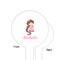 Princess Print White Plastic 6" Food Pick - Round - Single Sided - Front & Back