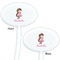 Princess Print White Plastic 7" Stir Stick - Double Sided - Oval - Front & Back