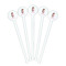 Princess Print White Plastic 7" Stir Stick - Round - Fan View