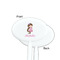 Princess Print White Plastic 7" Stir Stick - Single Sided - Oval - Front & Back