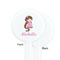 Princess Print White Plastic 7" Stir Stick - Single Sided - Round - Front & Back