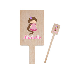 Princess Print 6.25" Rectangle Wooden Stir Sticks - Double Sided (Personalized)