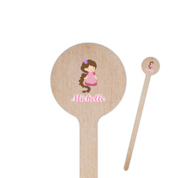 Princess Print 6" Round Wooden Stir Sticks - Single Sided (Personalized)