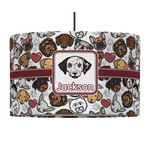 Dog Faces 12" Drum Pendant Lamp - Fabric (Personalized)