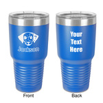 Dog Faces 30 oz Stainless Steel Tumbler - Royal Blue - Double-Sided (Personalized)