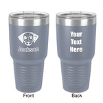 Dog Faces 30 oz Stainless Steel Tumbler - Grey - Double-Sided (Personalized)