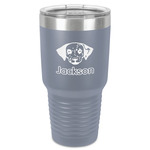 Dog Faces 30 oz Stainless Steel Tumbler - Grey - Single-Sided (Personalized)