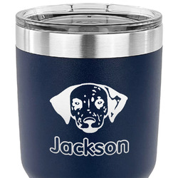 Dog Faces 30 oz Stainless Steel Tumbler - Navy - Single Sided (Personalized)