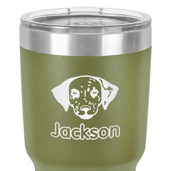 Dog Faces 30 oz Stainless Steel Tumbler - Olive - Single-Sided (Personalized)