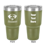 Dog Faces 30 oz Stainless Steel Tumbler - Olive - Double-Sided (Personalized)