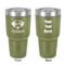 Dog Faces 30 oz Stainless Steel Ringneck Tumbler - Olive - Double Sided - Front & Back