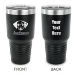 Dog Faces 30 oz Stainless Steel Tumbler - Black - Double Sided (Personalized)