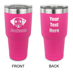 Dog Faces 30 oz Stainless Steel Tumbler - Pink - Double Sided (Personalized)