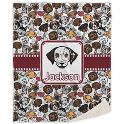 Dog Faces Sherpa Throw Blanket - 50"x60" (Personalized)