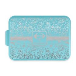 Dog Faces Aluminum Baking Pan with Teal Lid (Personalized)
