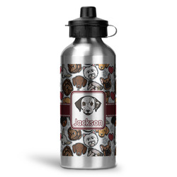 Dog Faces Water Bottle - Aluminum - 20 oz (Personalized)
