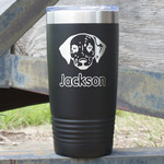 Dog Faces 20 oz Stainless Steel Tumbler - Black - Single Sided (Personalized)